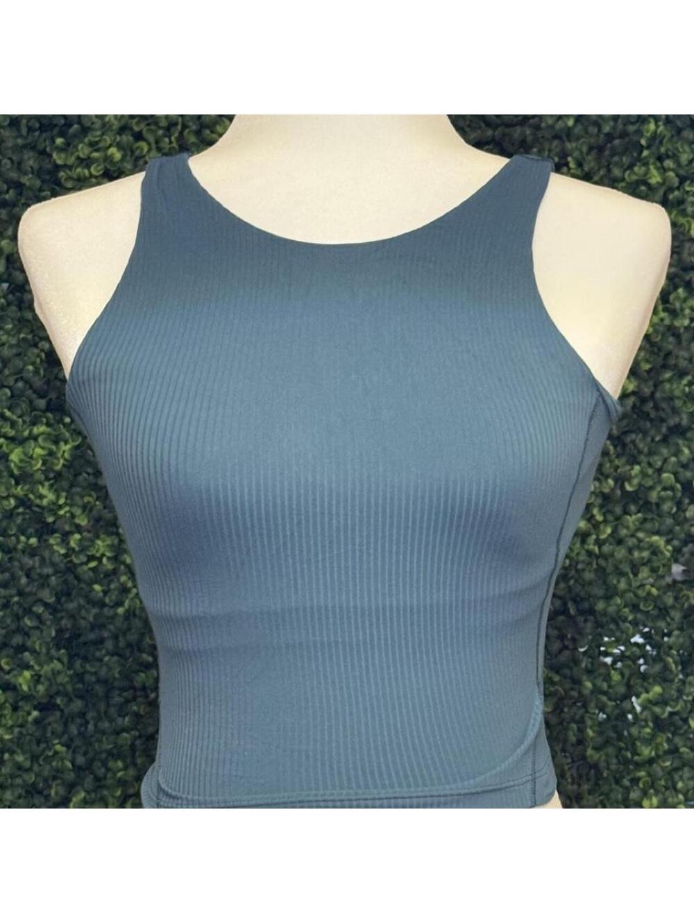 🩵 Lululemon Ebb to Street Cropped Tank Top in a gorgeous deep blue/teal shade.